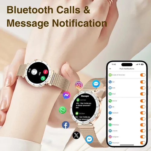 Miniatura 5 de Smart Watches for Women (Answer/Make Calls),1.19" AMOLED Slim Smartwatch with Heart Rate/Sleep Monitor,120+ Sport Modes Fitness Tracker with Rose