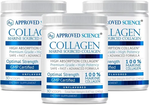 Miniatura 9 de Approved Science Colágeno en polvo – Péptidos de colágeno hidrolizados sin sabor para mujeres y hombres – de origen marino – cabello, piel, uñas