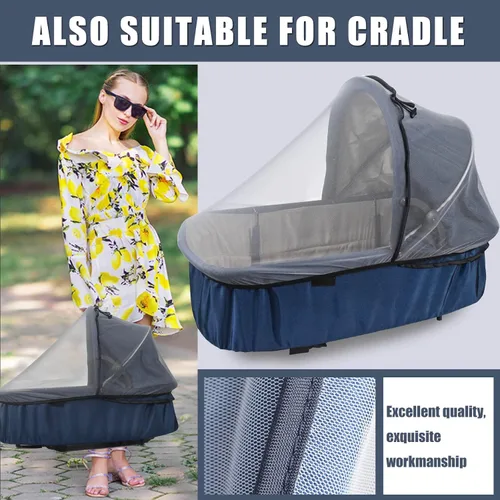 Miniatura 6 de Mosquitera para asientos de automóvil de bebé, cochecito y moisés, red de malla para asiento de automóvil infantil, transpirable, fácil de instalar