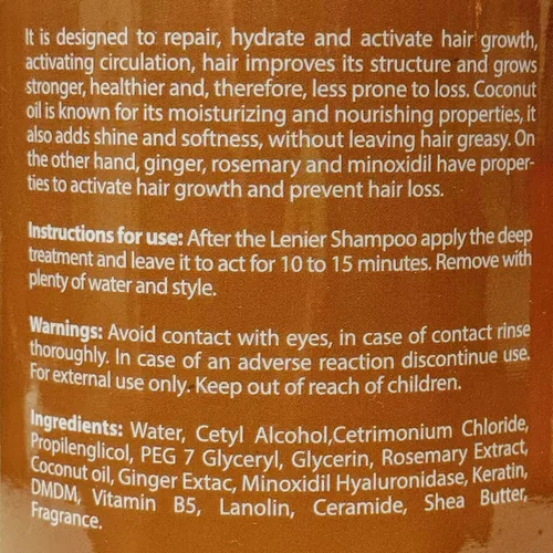Miniatura 3 de Lenier Tratamiento Crece Mas con jengibre, coco, romero y minoxidil 60 onzas