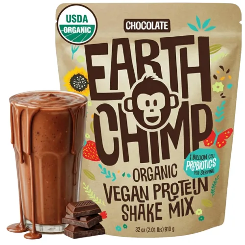 Miniatura 17 de EarthChimp Proteína vegana orgánica en polvo, con probióticos, sin OMG, sin lácteos, sin suero de leche, proteína en polvo a base de plantas