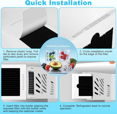 Miniatura 9 de Paquete de 6 filtros de aire de repuesto de alta calidad para refrigerador, filtro activado por carbón compatible con Frigidaire PAULTRA Pure Air