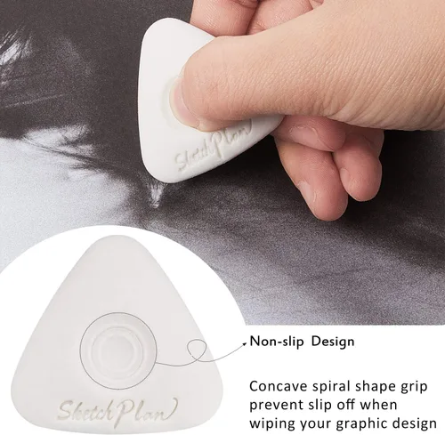 Miniatura 3 de Outus Borradores de cubo con agarre de diferentes formas, borrador de vinilo blanco para dibujo, escritura, bocetos (8)