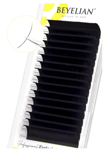 Miniatura 23 de BEYELIAN Extensiones de pestañas de 0.002 in, rizo C de 0.394 pulgadas, bandeja de color negro mate natural, extensiones de pestañas con volumen