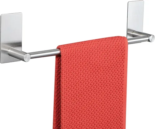 Miniatura 16 de Alise Toalleros para baño, barra para toallas adhesiva de acero inoxidable SUS 304 de 12 pulgadas sin taladro, toallero negro mate de fuerte