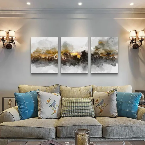 Miniatura 6 de Arte de pared para sala de estar, pintura abstracta en blanco y negro, decoración de pared para baño, dormitorio, obra de arte, pintura de 16" x