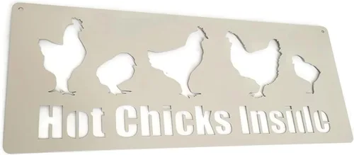 Miniatura 8 de Cartel de metal de cruce de pollo, 12.0 in de alto (amarillo oscuro, cruzado)