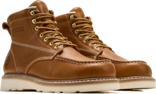 Miniatura 9 de SUREWAY GoodyearWelt, botas de trabajo de 6 pulgadas para hombre, suaves, con punta de acero, de cuero de grano completo, antideslizantes, EH Safety