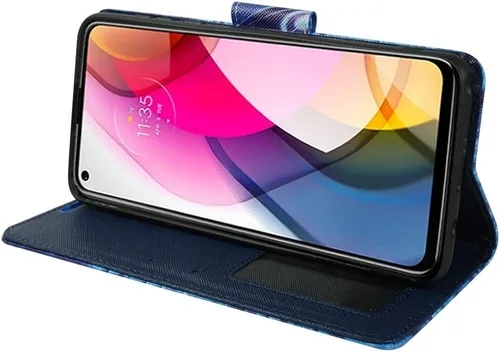 Miniatura 6 de Zase Moto G Stylus 5G - Funda tipo cartera de piel sintética para mujer, diseño bonito con función atril, ranura para tarjeta de identificación