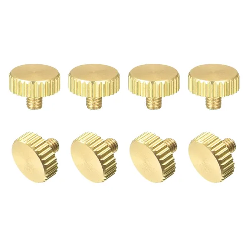 Miniatura 9 de uxcell Tornillos moleteados para pulgar, pernos planos de latón M3x10mm, sujetadores para PC, electrónicos, mecánicos, 8