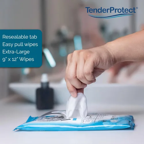 Miniatura 8 de TenderProtect Active Body Wipes, extra grande, sin enjuague, para adultos, 9 x 12 pulgadas, extra grande, aloe, sin enjuague, paño de baño