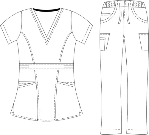 Miniatura 2 de Dagacci uniforme médico elastizado ultrasuave con bolsillo delantero, para mujer