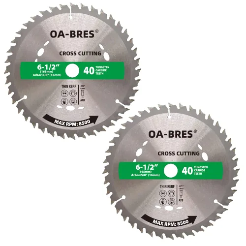 Miniatura 10 de Paquete de 3 hojas de sierra circular compacta con punta de carburo 24T TCT de 4-1/2 pulgadas con eje de 3/8 pulgadas, uso general para cortes