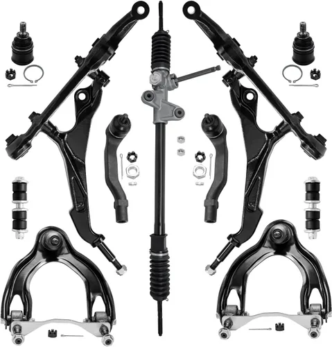 Miniatura 86 de Detroit Axle - Kit de suspensión frontal de 10 piezas para Jeep 2002-2004 Liberty, 2 brazos de control superiores con rótula 2 rótulas inferiores, 4