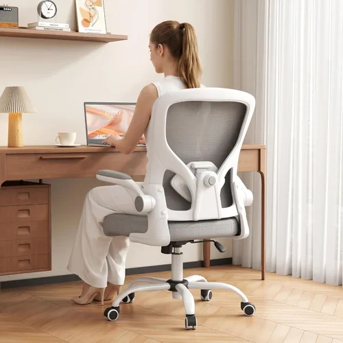 Miniatura 10 de Silla de oficina, silla de escritorio ergonómica con soporte lumbar ajustable, silla de computadora de malla, cómodo soporte lumbar para uso en casa