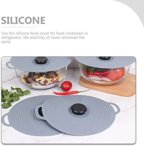 Miniatura 5 de Tapa universal de silicona para ollas y cuencos, reutilizable, elástica, cubierta de almacenamiento de alimentos, resistente al calor, tapa