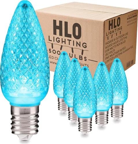 Miniatura 26 de HLO Lighting Juego de 25 bombillas LED de Navidad C9 de color blanco cálido para uso en interiores y exteriores Bombilla de repuesto duradera