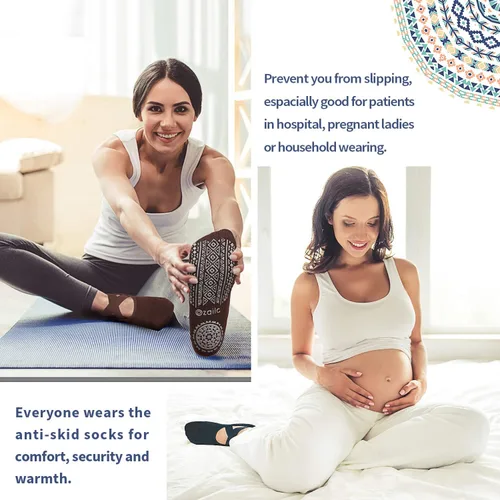 Miniatura 54 de Ozaiic - Calcetines de yoga para mujer con correas y agarres antideslizantes, ideales para pilates, Pure Barre, ballet, danza y entrenamiento