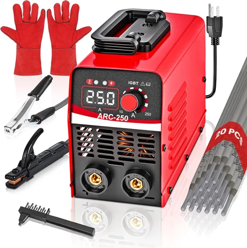 250Amp 25 piezas de varillas de soldadura de 13 pulgadas Guantes Soldador de palo, excelente efecto de soldadura Máquina de soldar, soldador MINI