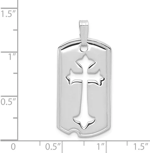 Miniatura 4 de Colgante de cruz de plata de ley 925 maciza con etiqueta para perro 1496in x 0630in