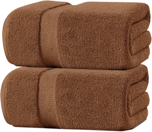 Miniatura 18 de Oakias Toallas de baño beige de alta calidad, paquete de 2, 27 x 54 pulgadas, altamente absorbentes, toallas de baño de lujo de 21.16 oz/m²