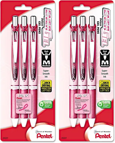 Miniatura 3 de Pentel BCA EnerGel Deluxe RTX - Bolígrafo de gel líquido retráctil, rosa (¹/₃₂ pulgadas), línea mediana, punta de metal, barril rosa, tinta negra