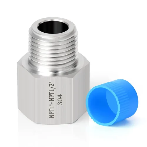 Miniatura 2 de TAISHER 2 piezas de forja de tubería de acero inoxidable 304, adaptador reductor, tubo macho de 1/2 pulgada x tubo hembra de 1 pulgada