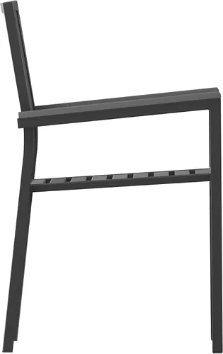 Miniatura 10 de Flash Furniture Harris - Juego de 2 sillas comerciales para interiores y exteriores, respaldo y asiento con listones de poliresina negra, marco
