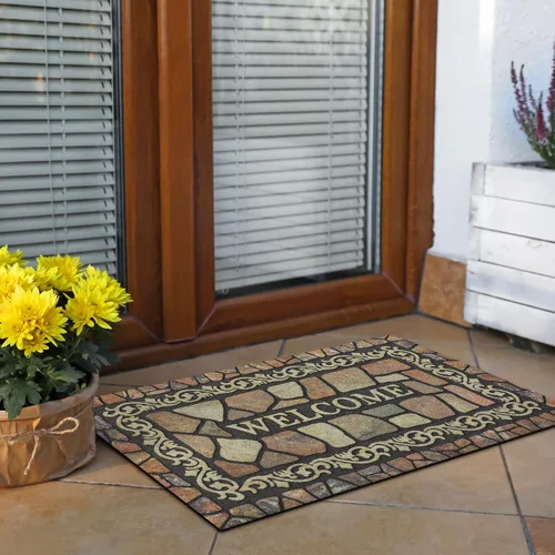 Miniatura 6 de Arttown Tapete retro para puerta, 17 x 30 pulgadas, color beige, tapete decorativo para el hogar, parte trasera de goma antideslizante y fuerte