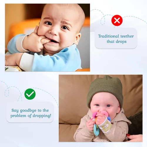 Miniatura 3 de Juguetes de mano de dentición para bebés de 4 meses de edad Mordedor de flores masticable suave y seguro Paquete de juguetes para bebés