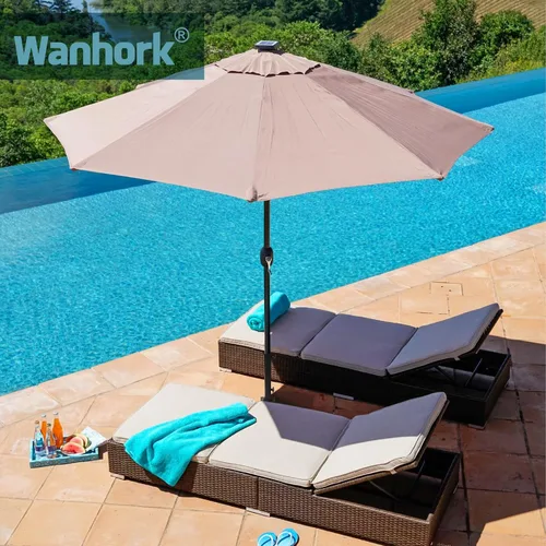 Miniatura 5 de Φ1.5 Soporte de sombrilla de patio de acero inoxidable (para Φ1.2-1.5 pulgadas de inserción de paraguas). para fijación de suelo al aire libre Base