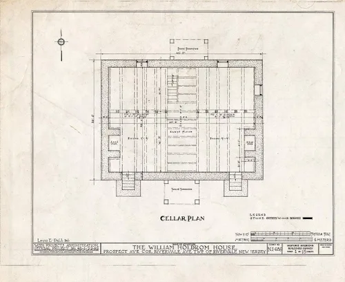 Historic Pictoric : Blueprint HABS NJ,2-TAPO.V,1- (Hoja 1 de 15) - William Holdrom House, Prospect & Rivervale Avenues, Old Tappan, Bergen County,