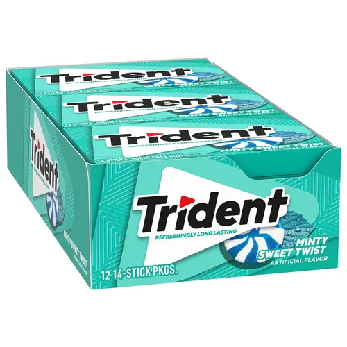 Miniatura 13 de Goma de mascar Trident Minty Sweet Twist sin azúcar, 12 paquetes de 14 piezas (168 piezas en total)