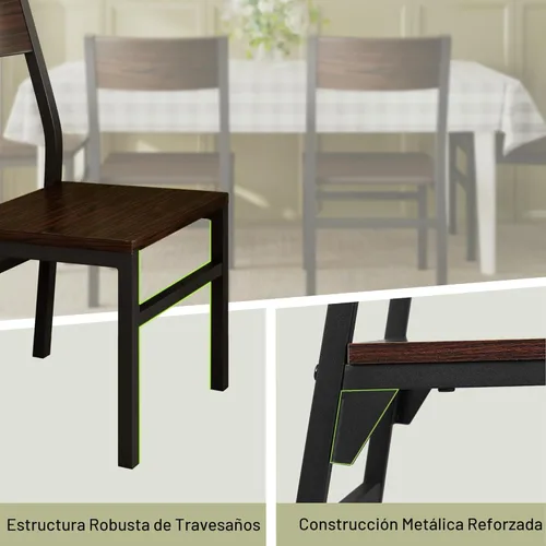 Miniatura 6 de Juego de 6 sillas de comedor Feonase, sillas de cocina modernas con respaldo ergonómico, tablero de MDF y patas de metal, sillas de cena