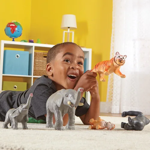 Miniatura 6 de Learning Resources Jumbo Jungle Animals Mommas y Bebés - Juguetes de animales de safari, figuras de animales pequeños, figuras de juguete