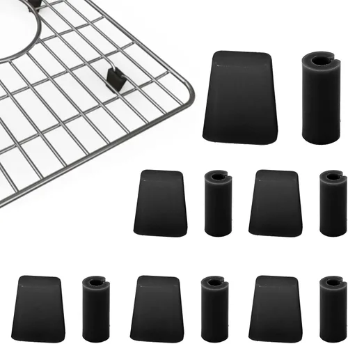 Waziaqoc 40 piezas de patas protectoras de goma para fregadero de cocina, patas de rejilla para fregadero de cocina, piezas de repuesto