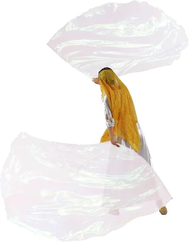 Miniatura 13 de MUNAFIE Banderas de adoración para iglesia Set con 2 varillas flexibles Banderas de alabanza para adoración Flexi-rods banderas de danza cristiana