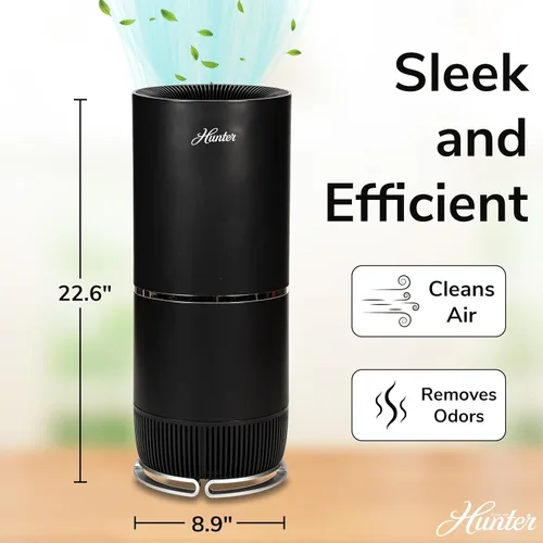 Miniatura 2 de Hunter Fan Company HP670 True HEPA - Purificador de aire para alergias, elimina el polvo, el humo, el moho y el polen, cubre hasta 195 pies Blanco