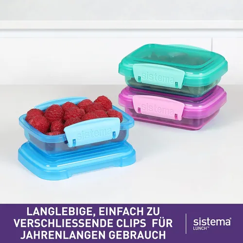 Miniatura 2 de Contenedores de almacenamiento de alimentos de la colección Sistema Lunch, 6.7 oz./0.2 L, rosa/verde/azul, 3