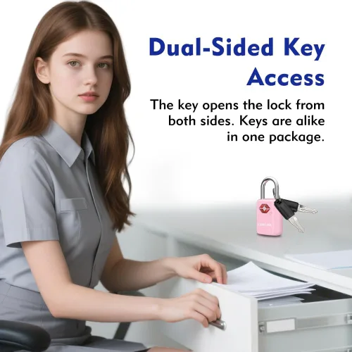 Miniatura 4 de Sure Lock Cerraduras de equipaje aprobadas por la TSA con llaves para viajes, cuerpo de aleación de zinc con grillete de acero, llave similar, llave