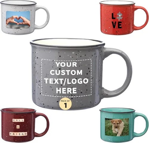 Miniatura 11 de DISCOUNT PROMOS Tazas de Café de Cerámica Personalizadas para Fogata de 13 oz. Juego de 100, Paquete Personalizado a Granel - Perfecto para Té
