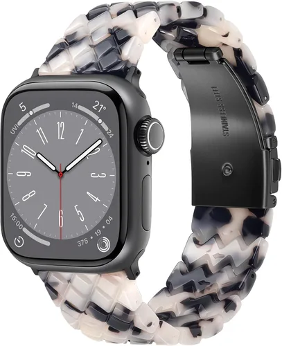 Miniatura 30 de V.R.HOPE Correa de Resina para Reloj Compatible con Apple Watch para Mujeres 38mm 40mm 41mm 42mm Oro Rosa Ligero Pulsera de Pulsera para iWatch Beige