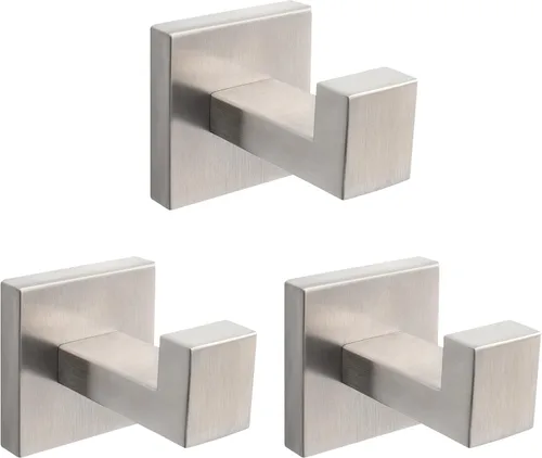 NearMoon Ganchos cuadrados para toallas de baño -SUS304 de acero inoxidable para colgar batas, ganchos resistentes para baño, sala de estar, hotel,