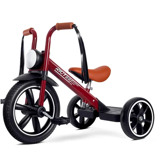 RIDYEE Triciclo para niños pequeños de 2 a 5 años, triciclo para 3 años con luz delantera, rueda delantera de goma, manillar suave con serpentinas,