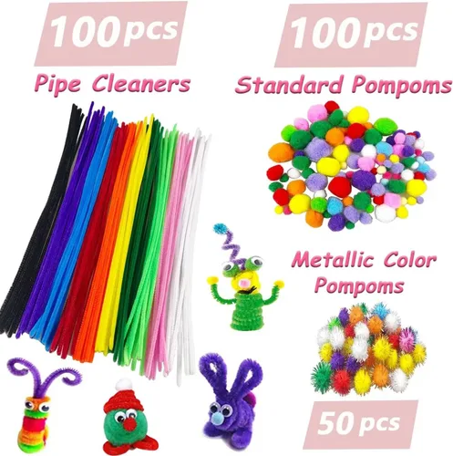 Miniatura 2 de VLUSSO Suministros de artes y manualidades para niños, kits de manualidades, materiales de arte, juego de manualidades para niños con limpiapipas
