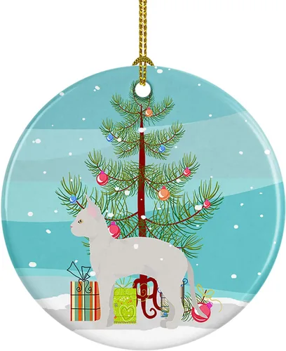Miniatura 11 de Caroline's Treasures Adorno de cerámica con texto en inglés "Merry Christmas" para colgar en el árbol de Navidad, decoración para el hogar, Navidad