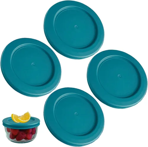 Miniatura 11 de KlareWare Tapas de repuesto para 2 tazas, tapas de plástico sin BPA para Pyrex 7200, Anchor Hocking (paquete de 4, azul) - Contenedores no incluidos