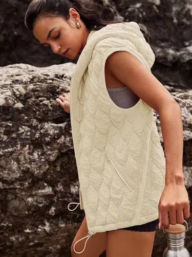 Miniatura 4 de SENSERISE - Chaleco acolchado extragrande para mujer, con cremallera, capucha, chaqueta acolchada sin mangas, abrigo de invierno con bolsillos
