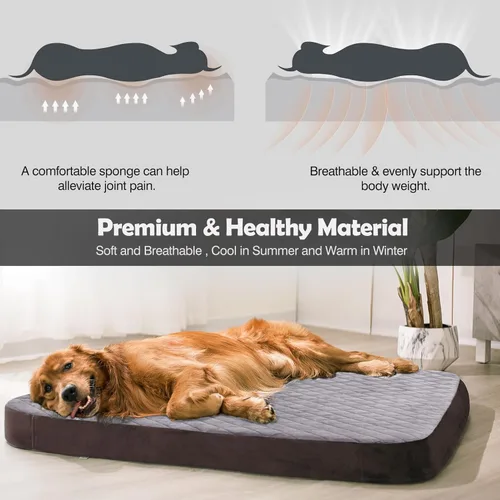 Miniatura 3 de Cama para Perros Extra Grandes, Colchón de Cama para Perros Jumbo de Espuma Ortopédica, Cama para Dormir de Mascotas de 47 Pulgadas para Alivio