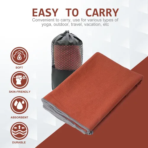Miniatura 4 de Eunzel Toalla de yoga, toalla para esterilla de yoga caliente con puntos de agarre, absorbente de sudor, antideslizante, para yoga caliente, pilates
